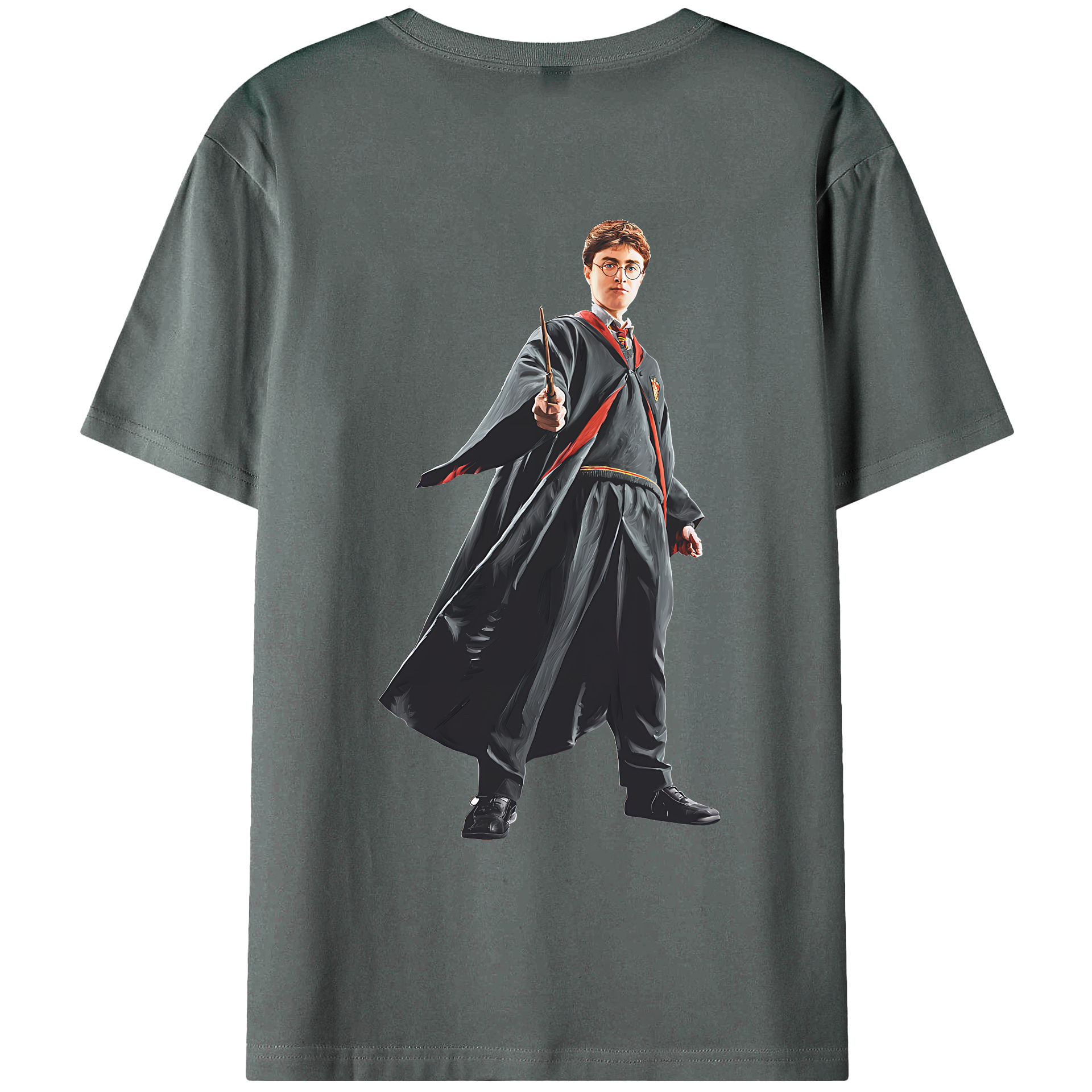 （画像用） Harry Potter ハリー・ポッターシリーズ 綿100％ メンズ半袖Tシャツ（バックプリント） 通気性